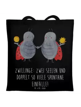 Сумка для переноски Mr & Mrs Panda Zwillinge Abenteuer, черный