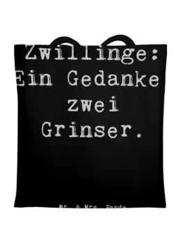 Сумка для переноски Mr & Mrs Panda Zwillingsgeschwister Grinser, черный