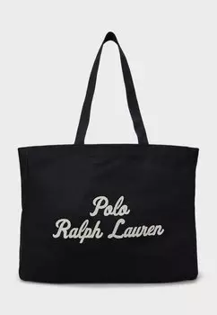 Сумка для покупок EMBROIDERED CANVAS TOTE UNISEX Polo Ralph Lauren, черный