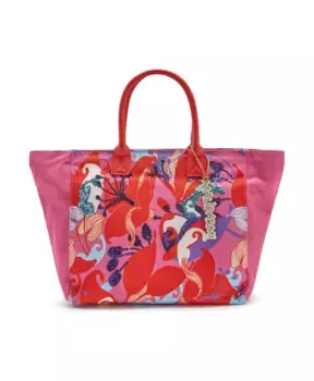 Сумка для покупок из холста с принтом на молнии Maliparmi, красный