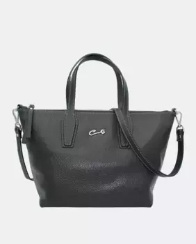 Сумка для покупок из кожи шеф-повара с застежкой-молнией и плечевым ремнем Cats, черный