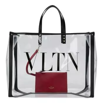 Сумка для покупок из ПВХ, обычная, женская, прозрачная Valentino