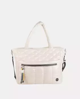 Сумка для покупок из стеганого нейлона с двойной ручкой Kbas, белый