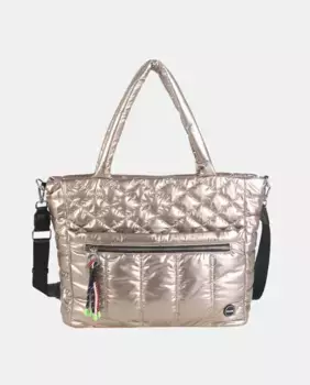 Сумка для покупок из стеганого нейлона с двойной ручкой Kbas, золотой