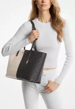 Сумка для покупок JET MEDIUM TWO-TONE LOGO MICHAEL Michael Kors, черный