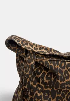 Сумка для покупок LEOPARD SHOPPER PULL&BEAR, крапчатый темно-коричневый