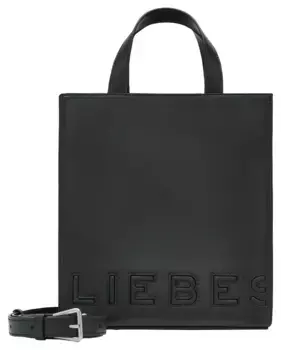 Сумка для покупок Liebeskind Berlin Paperbag S PAPER BAG LOGO CARTER, с большим количеством места для хранения, сертифицирована рабочей группой по коже, черный