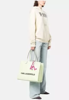 Сумка для покупок SKUARE EMBOSSED KARL LAGERFELD, светло-зеленый
