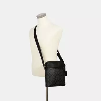 Сумка для полетов Coach Outlet Houston из фирменной парусины, цвет Gunmetal/Charcoal/Black