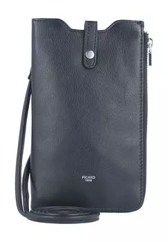 Сумка для смартфона, кожа, отделение на молнии, однотонная PICARD, цвет Schwarz Gesamt Breite Tiefe
