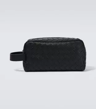 Сумка для стирки Intrecciato из кожи Bottega Veneta, серебряный