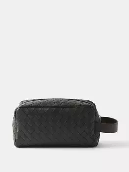 Сумка для стирки из кожи intrecciato Bottega Veneta, черный