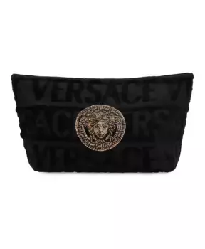 Сумка для стирки с жаккардовым логотипом Versace, черный