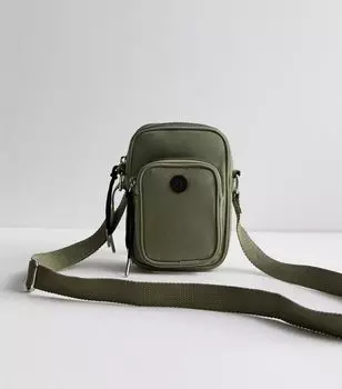 Сумка для телефона цвета хаки через плечо New Look, хаки