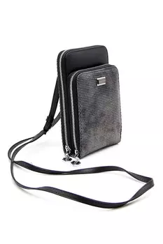 Сумка для телефона из экокожи Silver&Polo, серебряный