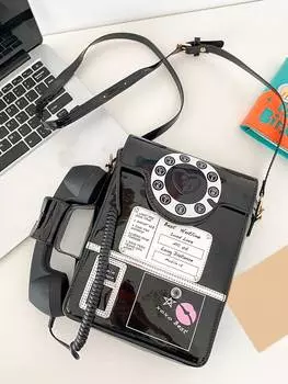 Сумка для телефона из искусственной кожи, черный