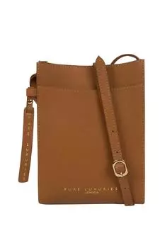 Сумка для телефона из кожи растительного дубления Barton Pure Luxuries London, коричневый