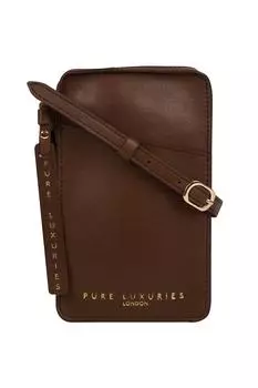Сумка для телефона из кожи растительного дубления Cambourne Pure Luxuries London, коричневый
