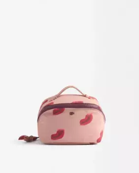 Сумка для туалетных принадлежностей с застежкой-молнией с принтом губ Parfois, цвет Rosa