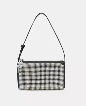 Сумка для вечеринки со стразами, серебристая, на молнии Tous, серебряный