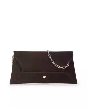 Сумка для вечеринки в стиле конверта с цепочкой Pedro Miralles, темно-коричневый