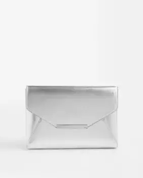 Сумка для вечеринок, трансформируемая в однотонную сумку-конверт с магнитом Parfois, серебрянный