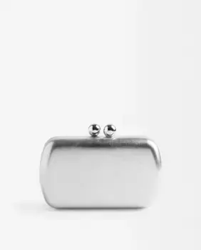 Сумка для вечеринок в стиле Clucth трансформируется в сумку через плечо с простой застежкой на пуговицы Parfois, серебряный