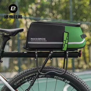 Сумка для велосипеда ROCKBROS, сумка на заднюю стойку, дорожная сумка для горного велосипеда, сумка на хвост, задняя седельная сумка, аксессуары для верховой езды (черно-белые, зеленые полоски)