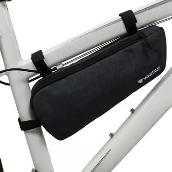 Сумка для велосипедной рамы, длинная, 2,5 л, водонепроницаемая, 28 см x 10,5 см x 5 см, черная WANTALIS, черный