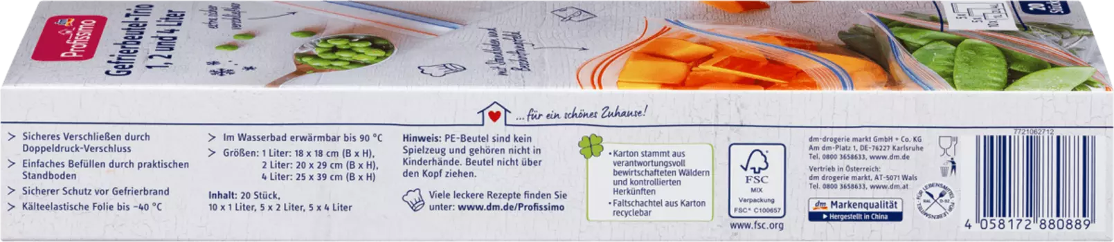 Сумка для заморозки трио 1 2 и ампер 4 л с двойной крышкой 20 шт. Profissimo