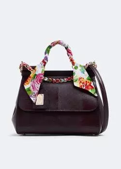 Сумка DOLCE&GABBANA Sicily Dauphine medium handbag, коричневый