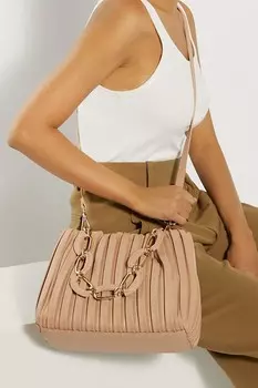 Сумка-Домини среднего размера со складками Dune London, розовый