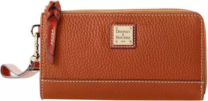 Сумка Dooney & Bourke, ремешок на молнии с отделкой Pebble Grain, карамельный