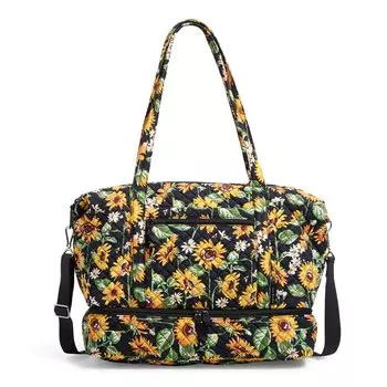 Сумка дорожная Vera Bradley Cotton Deluxe Women's, темно-синий/желтый