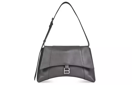 Сумка Downtown из полуматовой гладкой коровьей кожи, женская, темно-серая Balenciaga