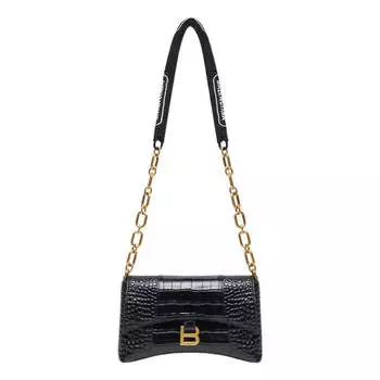 Сумка downtown xs shoulder bag crocodile embossed 'black' Balenciaga, черный