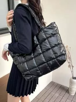 Сумка дутая большая, черный