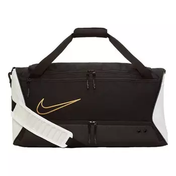 Сумка elite basketball duffel bag 'black white metallic gold' Nike, черный