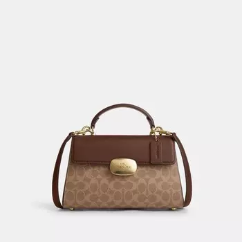 Сумка Eliza с верхней ручкой COACH, золотой/желтовато-коричневый/коричневый
