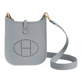 Сумка Evelyn Clemence из коровьей кожи, мини-сумка через плечо, женская, Glacier Blue HERMES