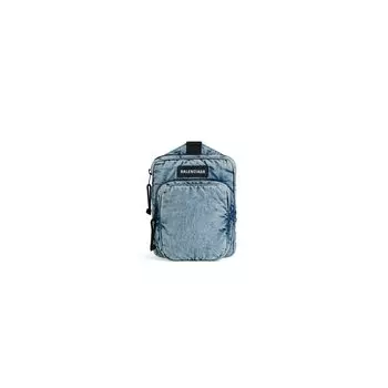 Сумка Explorer Crossbody Messenger из денима BALENCIAGA, синий