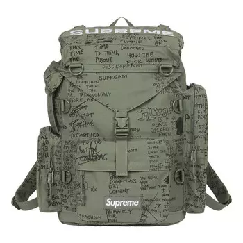Сумка field backpack 'olive green black' Supreme, зеленый