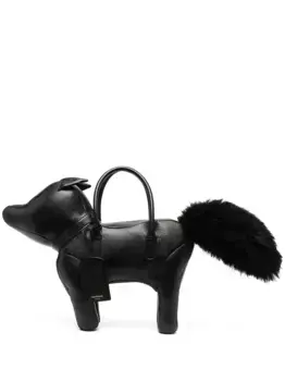 Сумка FOX из кожи с зернистой текстурой THOM BROWNE, черный