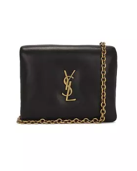 Сумка-футляр для карт Calypso на цепочке Saint Laurent, цвет Noir