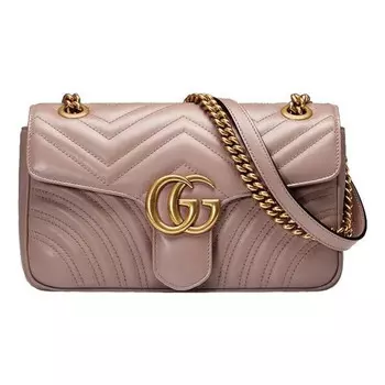 Сумка gg marmont matelasse shoulder bag 'dusty pink' Gucci, розовый