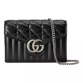 Сумка gg marmont mini bag 'black' Gucci, черный