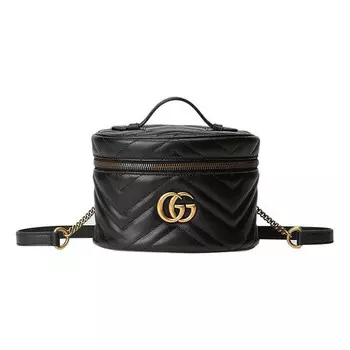 Сумка gg marmont series backpackmini black Gucci, черный