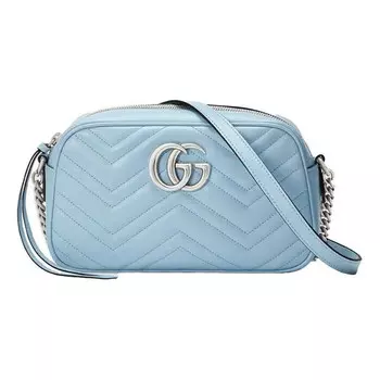 Сумка gg marmont series bag small-size blue Gucci, голубой