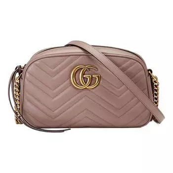 Сумка gg marmont small matelasse shoulder bag 'dusty pink' Gucci, розовый