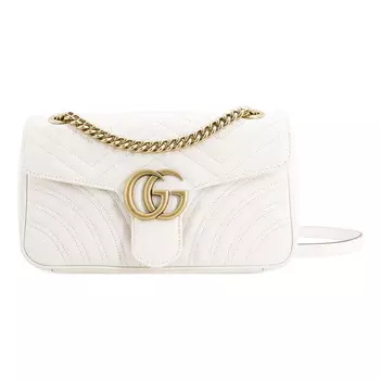 Сумка gg marmont small-sized single-shoulder bag white Gucci, белый
